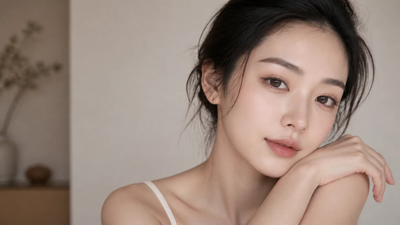 自然光下的女性眉形与面部细节